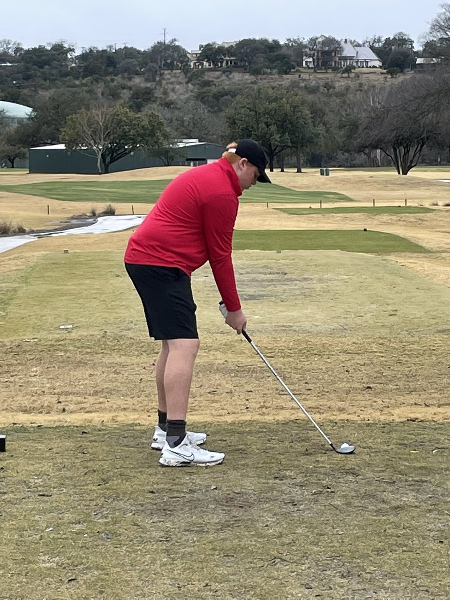 CoachTBush's tweet image. Got a chance to come out and support @GolfCougar today!! Our young men are competing well!! Also….that’s @Canyon_Football offensive lineman Harry Benson on the tee!! #MultipleSports
#PawsUp🐾 
@AthleticsCanyon @BMar1842