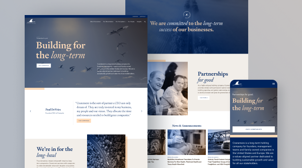 The new Cranemere website is a fantastic example of how a simple design concept can accurately portray a company and, when implemented correctly, can provide a solid platform constructed for future growth.

Check it out at cranemere.com
