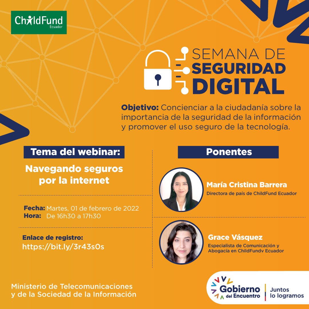 InfoMoravia1's tweet photo. El Infocentro Moravia Pastaza te invita a la capacitación de SISTEMAS DE SEGURIDAD DIGITAL con la temática NAVEGANDO SEGUROS POR LA INTERNET.📡Te esperamos el martes 01 de febrero 2022 desde las 16:30 hasta las 17:30. Para acceder Ingresa al siguiente link https://t.co/E0sZzPpscp https://t.co/hjMP7UNSlX