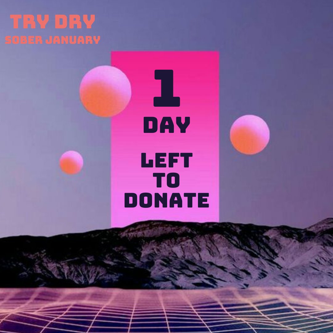 Babes!! With just 1 day left to donate for Try Dry: Sober January, we would like to thank everyone who has donated and encourage those interested to click the link in our bio! ⁠
⁠
70% of everything raised through Try Dry: Sober January goes to the DOAP Team!!⁠