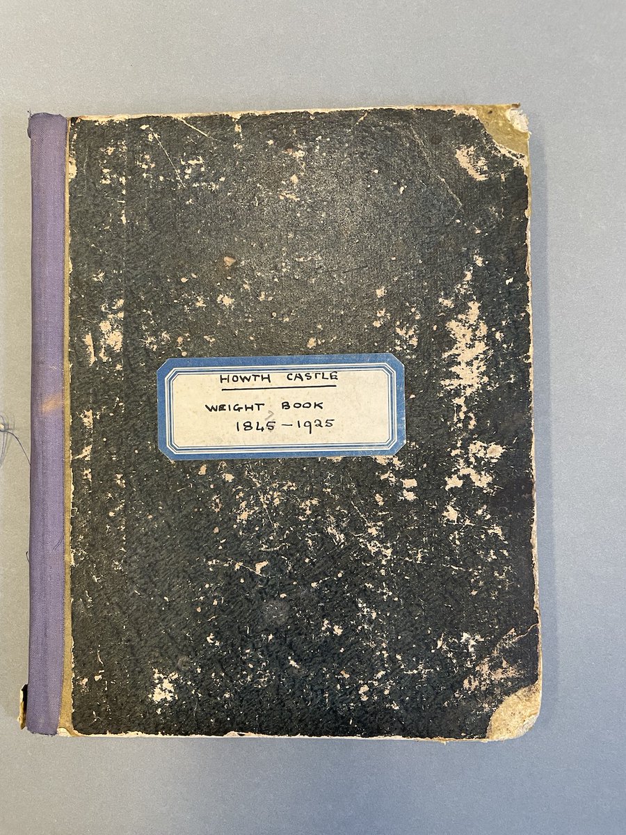 NLIreland's tweet photo. We recently acquired the #HowthCastle weight book, 1847-1925. Approximately 50 pages of 1500 names and their #weight, including Isabel Poe, Hugh Bellingham, Lord Gormanston and Eileen Gormanston; https://t.co/73jn2hnAiv. https://t.co/cGxxyZdc9C