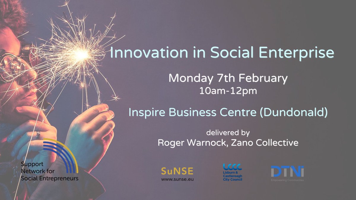 Next Monday at @Inspireinov8 find out how #socialinnovation can enable social businesses to focus on the triple bottom line: profit, people and planet.
Register here➡️bit.ly/3KYjrVG

Find out more about #SuNSE for 
<a href="/lisburnccc/">LCCC</a> social enterprises
➡️bit.ly/3uby41N