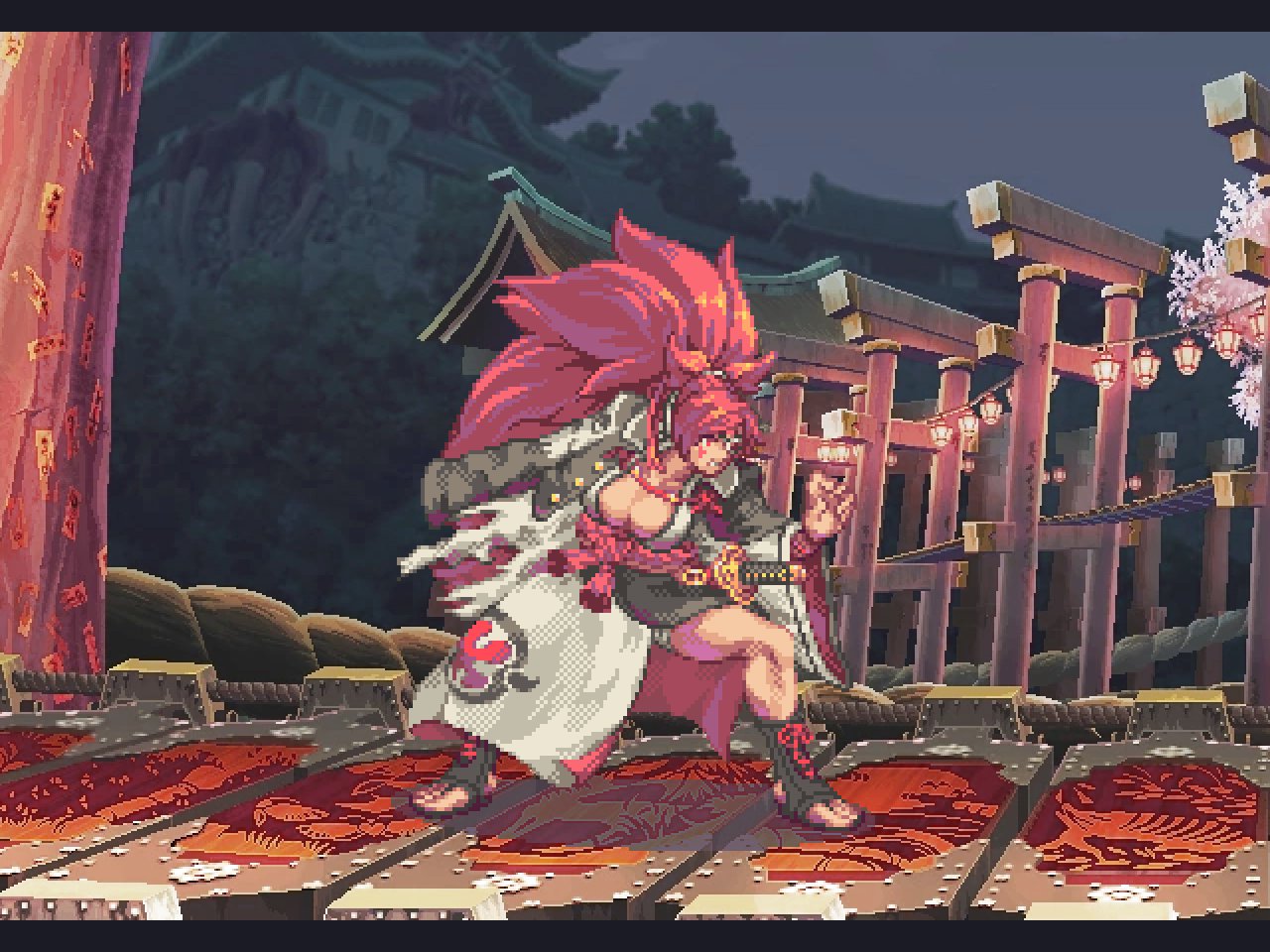 Bennaand On Twitter Big Angry Woman Finally In Strive Pixelart Guiltygearstrive Baiken 