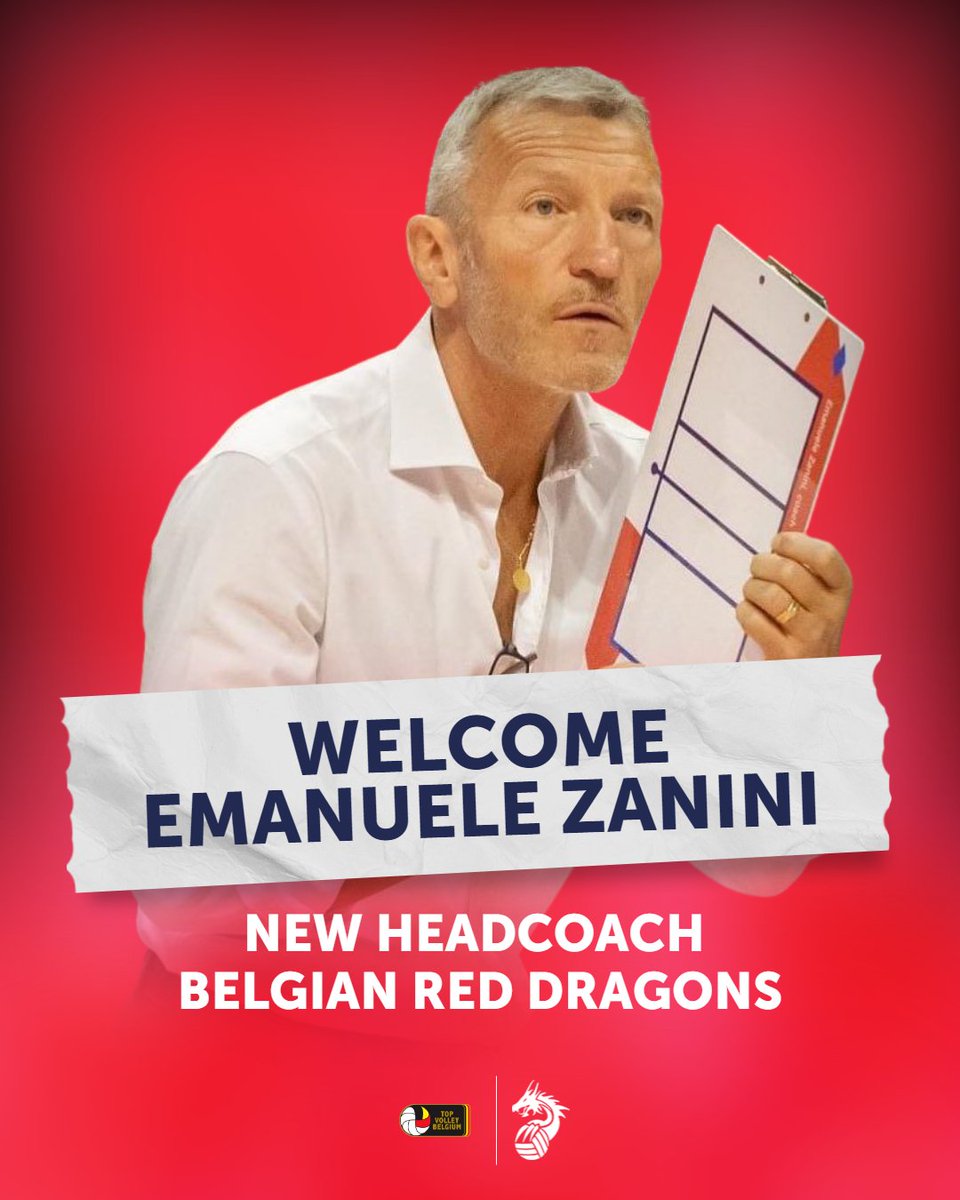A big welcome for our new head coach of the Belgian Red Dragons: Emanuele Zanini. Read the full statement: volleyvlaanderen.be/nieuws/emanuel…