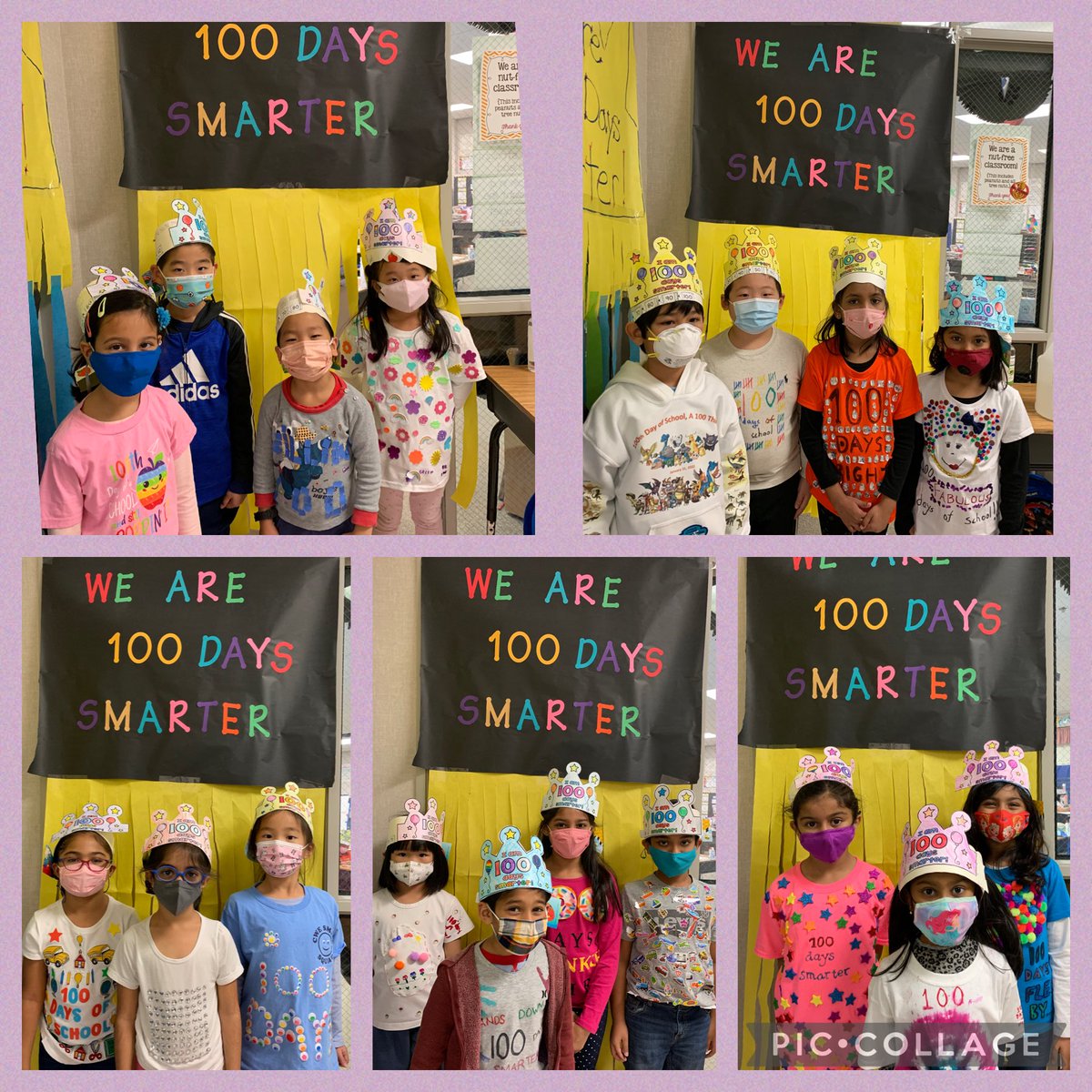 Our class is 100 Days Smarter! Celebrating the 100th day of school ⁦@MrsRPatelCWE⁩ ⁦@CWE_Cougars⁩