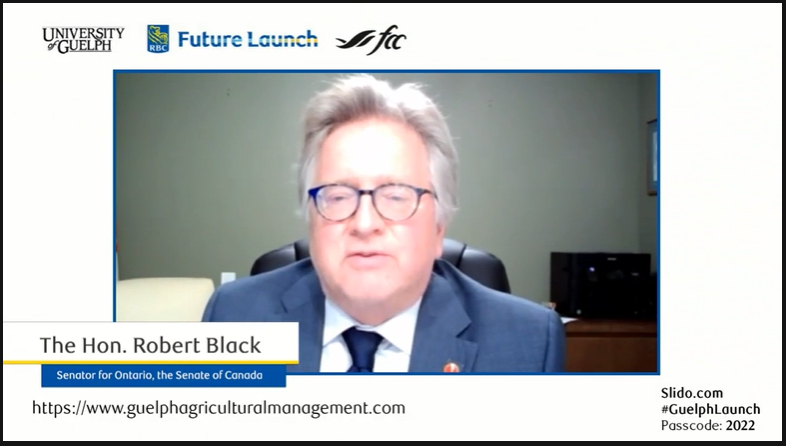 SenatorRobBlack's tweet photo. I was honoured to speak at the launch of the Agricultural Foundations Management course today. Thanks to @UofGuelphOAC, @RBC &amp; @FCCagriculture for making this course a reality. I am confident it will help support countless members of the #CdnAg community. #AgricultureMatters https://t.co/jutpfMcIAS