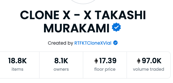 pelallt's tweet photo. Where is @RTFKTstudios gonna stop ?
Bought my Clone X last week for 8 ETH.
More than X2 already 🚀

Im pumped :)

#rtfkt #clonex #nft #CloneXfam https://t.co/NPJM66SceZ