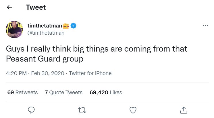 Peasant Guard tweet media