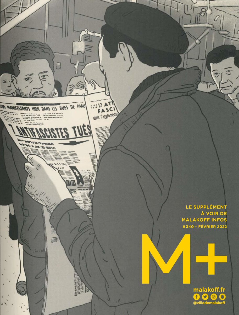 DesireeAlain's tweet photo. Le 10 février nous présentons notre travail pour Dans l'ombre de Charonne. Voici la magnifique couverture du supplément culturel de la Ville de Malakoff (92) qui nous invite à 18H30 à la Tréso, 8 Av. du Président Wilson. https://t.co/CCzG2WJSzX