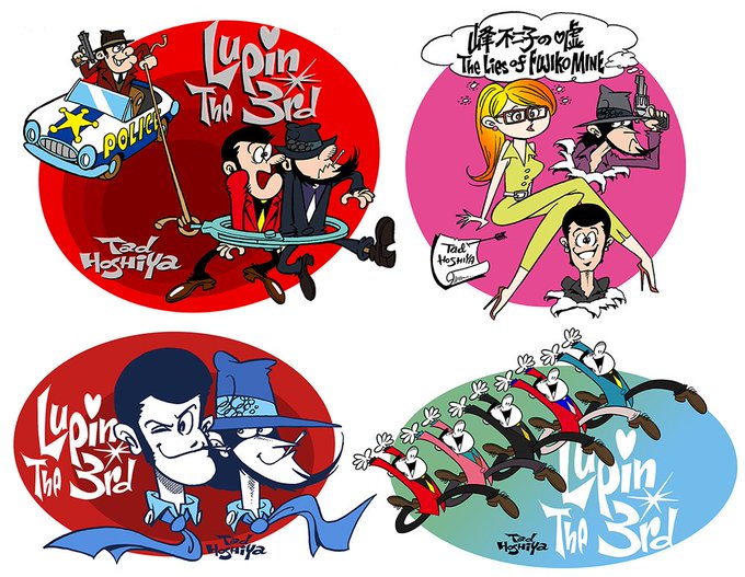 自作のルパン三世関連イラストの基本4スタイル😸

1 元々の自分の画風でルパンキャラを描いたもの
2 ルパン関係者の似顔絵
3 ルパンキャラとレタリングを組み合わせたポップアート
4 パロディー作品 