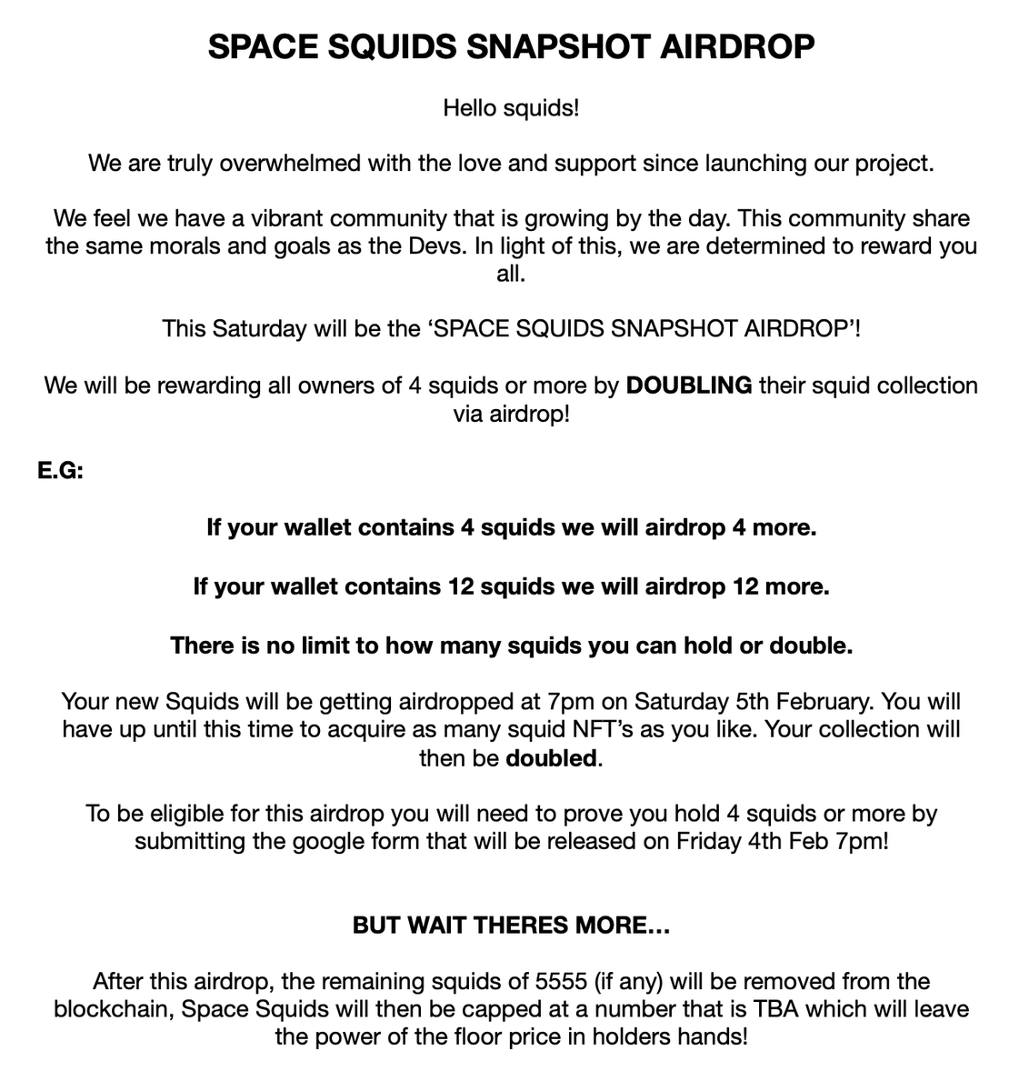 SpaceSquidsNFT's tweet photo. 🦑📥 SPACE SQUIDS SNAPHOT AIRDROP 🔥📈 https://t.co/QpVOT6sfGZ