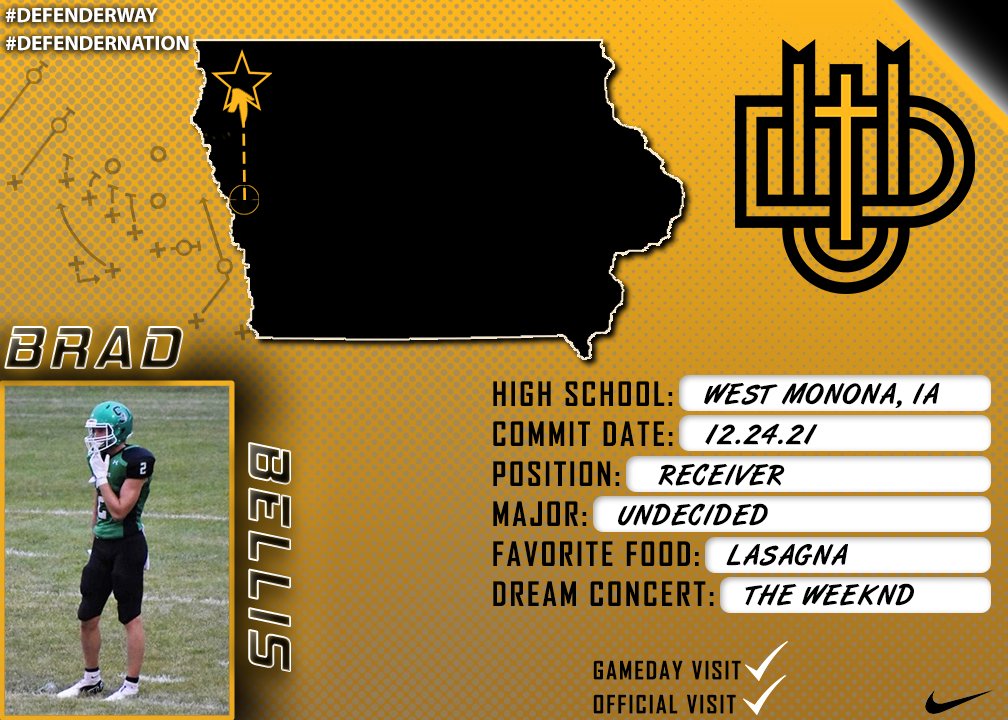 #NSD22 

We are excited to welcome <a href="/BradBellis2/">brad bellis</a> to #DefenderNation.

🎥 : hudl.com/recruiting/ath…

#DefenderWay | <a href="/dordtuniversity/">Dordt University</a> | <a href="/dordtdefenders/">Dordt Defender Athletics</a>