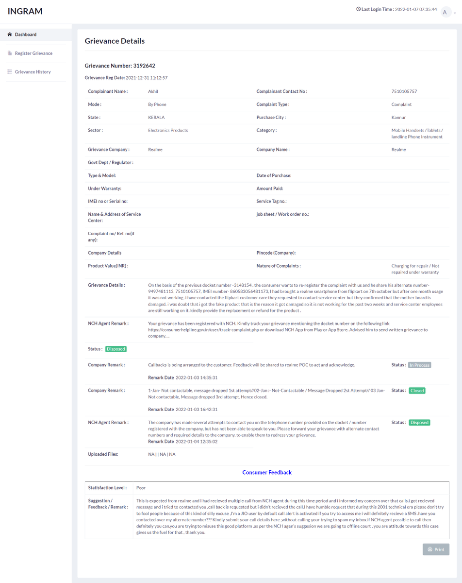 akhilpeepee's tweet photo. @MadhavSheth1 @realmeIndia are misusing @consaff platform by saying consumers not attending calls after complaints. Raised a complaint in the Consumer Court, but realme had responded as consumer not attending the call while they hadn't even called me. This is an injustice to consumers https://t.co/8T9rz8UCXH