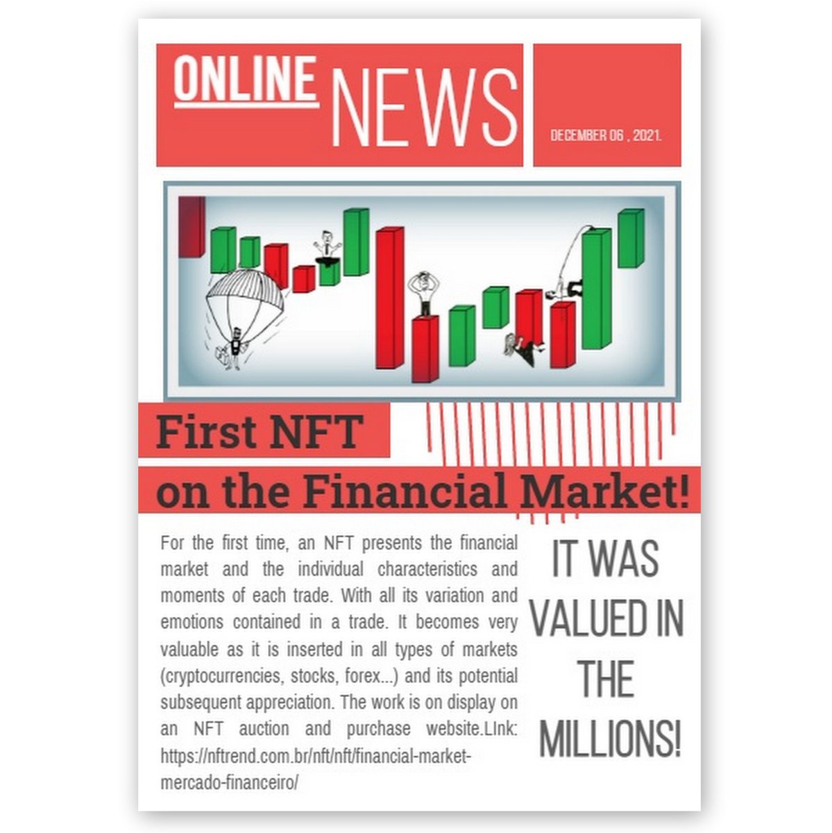 Familyp_Oficial's tweet photo. For the first time, an NFT presents the financial market and the individual characteristics and moments of each trade. With all its variation and emotions contained in a trade. 
Link:
https://t.co/YHRktOPTIu https://t.co/MWEsiRPVAm