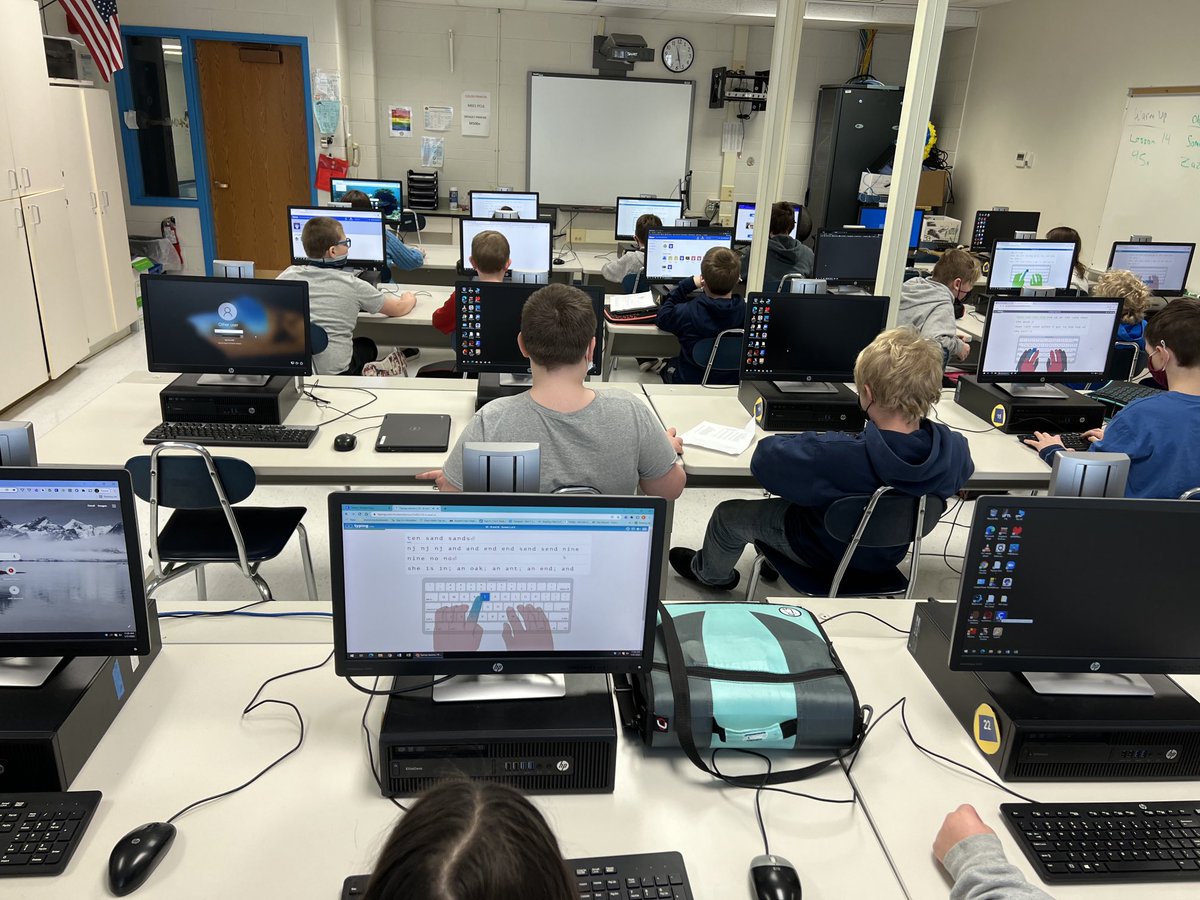 cbrownmwcsd's tweet image. These ⁦@MwMiddle⁩ students were improving their typing skills today. I never learned properly, so they could probably crush me in a wpm race!