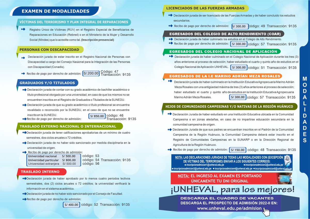 unheval_pe's tweet photo. #UNHEVAL-#Huánuco
#universidad-#licenciada
ℙℝ𝕆ℂ𝔼𝕊𝕆 𝔻𝔼 𝔸𝔻𝕄𝕀𝕊𝕀Óℕ 𝟚𝟘𝟚𝟚 - 𝕀𝕀
𝕄𝕆𝔻𝔸𝕃𝕀𝔻𝔸𝔻𝔼𝕊 𝟘𝟝 𝔻𝔼 𝕄𝔸ℝℤ𝕆 - 𝕊𝔼𝕃𝔼ℂℂ𝕀Óℕ 𝔾𝔼ℕ𝔼ℝ𝔸𝕃 𝟚𝟞 𝔻𝔼 𝕄𝔸ℝℤ𝕆
✔ Link de Inscripción: AQUÍ 👇👇👇https://t.co/7bQeN95SZ3
¡Inscripciones abiertas! https://t.co/hm5qxDKafk