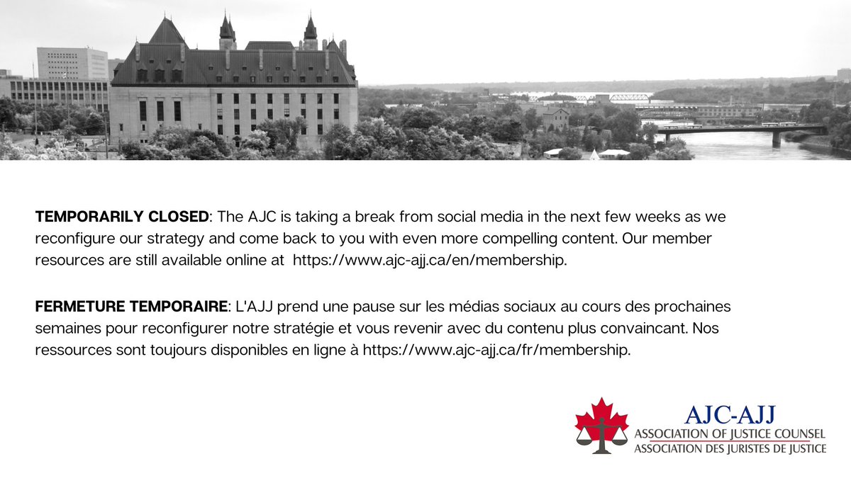 The AJC is taking a break from social media. Our member resources are still available online at ajc-ajj.ca/en/membership | L'AJJ prend une pause sur les médias sociaux. Nos ressources sont toujours disponibles en ligne à ajc-ajj.ca/fr/membership.