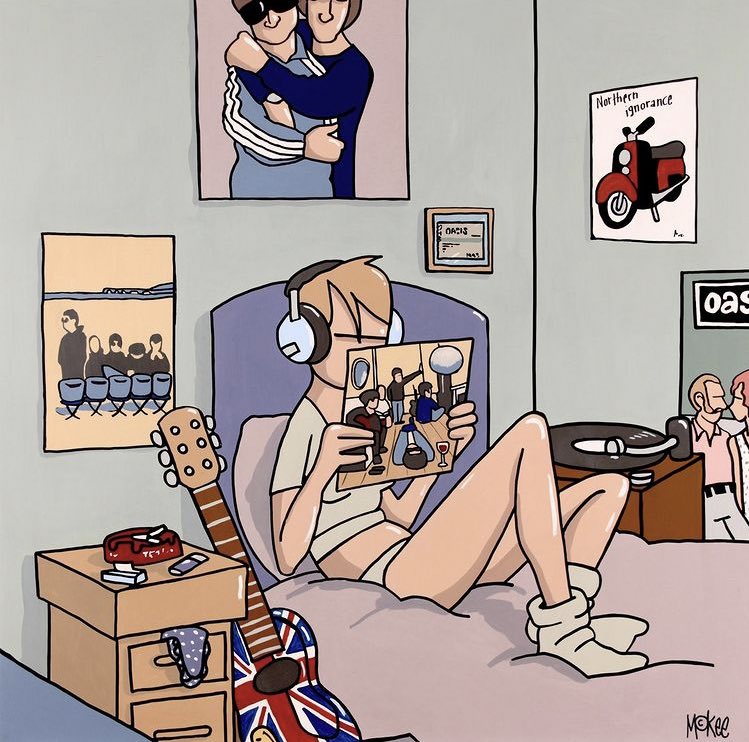 HeySpinThatShit's tweet photo. “Revolution from your bed” por #PeteMckee #BritPop #Oasis #DefinitlyMaybe #vinylrecords https://t.co/KIArs2rJAD