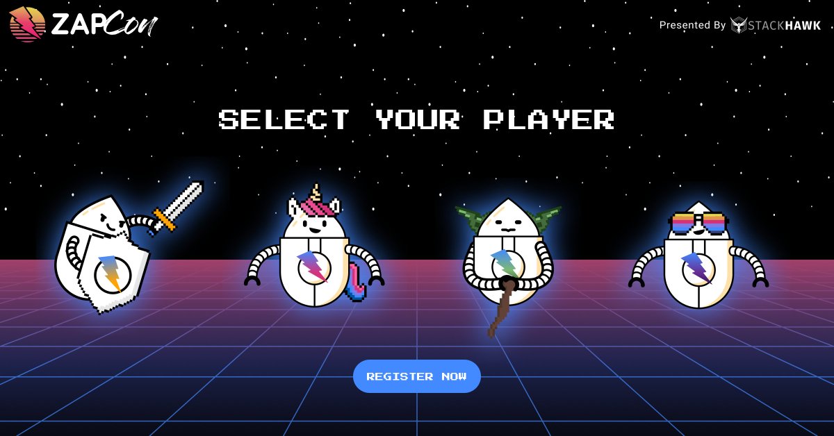 StackHawk's tweet image. Which player will you choose? 🤔 #ZAPCon #ZAP zapcon.io