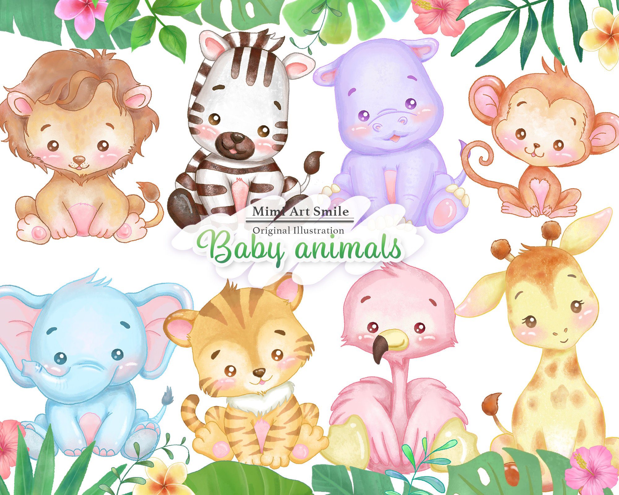 Uzivatel Mimi Art Smile Na Twitteru 新しいイラストがetsyで販売開始しました ジャングルにいる可愛い動物達です 子供のお誕生日やベビーシャワー グッズなどにお使い頂けます Etsy イラスト素材 ベビーシャワー お誕生日 パーティーグッズ Mimiartsmile