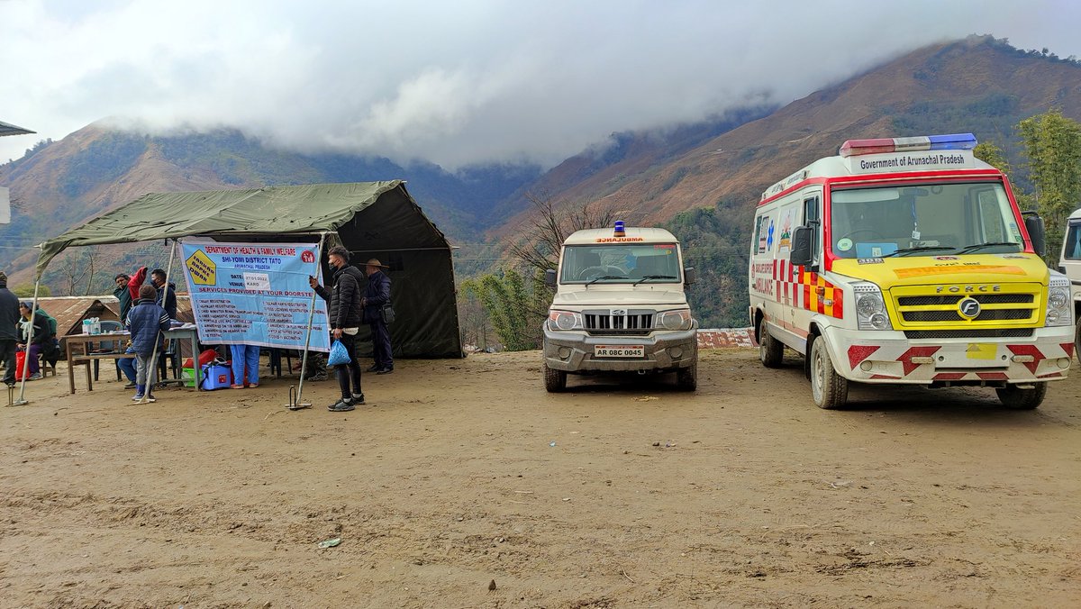 Dulom_K's tweet photo. Last Village of Arunachal pradesh, India, Namasiba during #Sarkaraapkedwar at Monigong Circle https://t.co/g0TLGLLf50