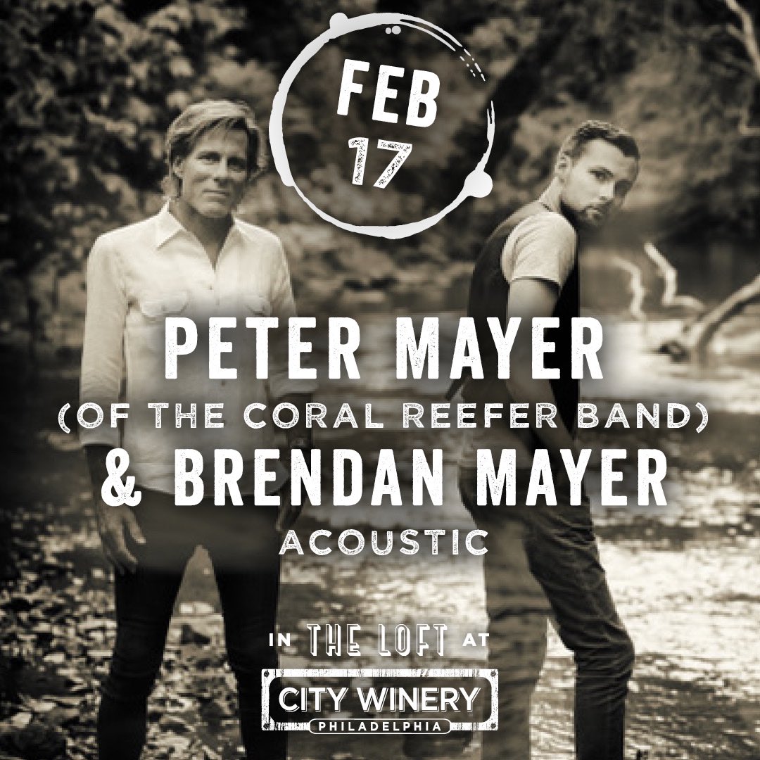 petermayermusic's tweet photo. @dragonmayer and I will be at @citywineryphil on Thursday Feb 17 for an intimate show! Grab your tix! https://t.co/YssxM7QrQz