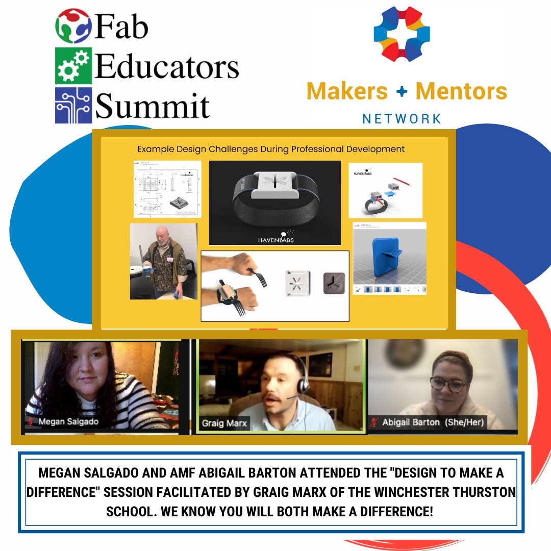 Makers + Mentors Network (@makers_mentors) on Twitter photo Our Program Manager Megan Salgado and #Americorps #Makerfellow Abby Barton serving at <a href="/FabFndn/">Fab Foundation</a> enjoyed the session "Design to Make a Difference" hosted by Graig Mark of the <a href="/wt_news/">Winchester Thurston School</a> as part of the #fabEDsummit! 🔨
<a href="/FabLabLiz/">Liz Whitewolf</a> Our Program Manager Megan Salgado and #Americorps #Makerfellow Abby Barton serving at <a href="/FabFndn/">Fab Foundation</a> enjoyed the session "Design to Make a Difference" hosted by Graig Mark of the <a href="/wt_news/">Winchester Thurston School</a> as part of the #fabEDsummit! 🔨
<a href="/FabLabLiz/">Liz Whitewolf</a>