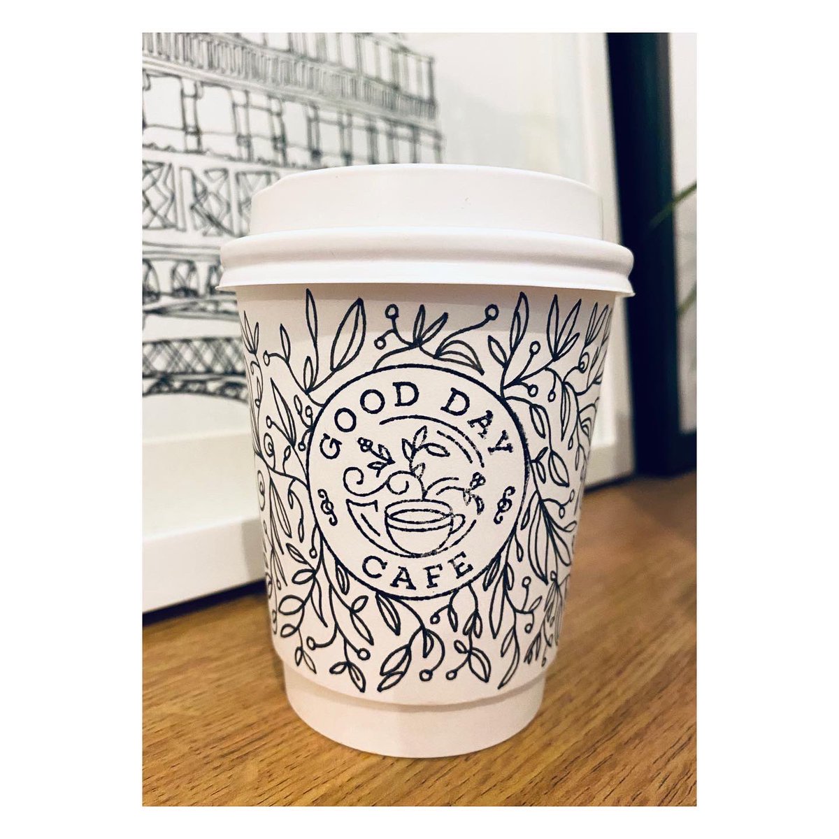 I enjoyed a good coffee from Good Day Cafe in Bath last weekend. I thought the white coffee cup was in need of some doodles on it so I added a few drawings to it. 
#gooddaycafe