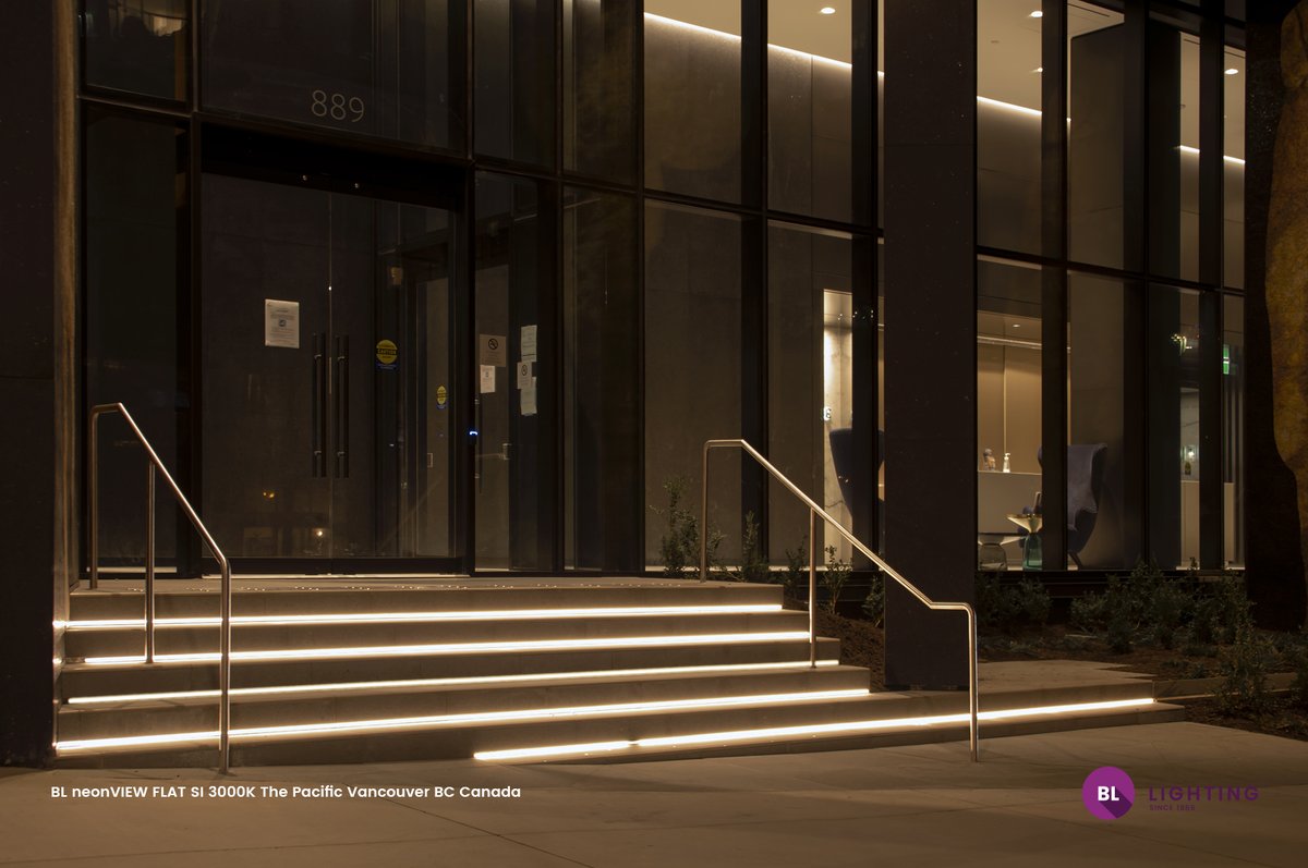 BL_Lighting's tweet photo. BL neonVIEW FT enhancing the entrance of the Pacific building in downtown Vancouver, BC. #architecturallighting #ledlights  #bllighting https://t.co/66zH9paz1Q