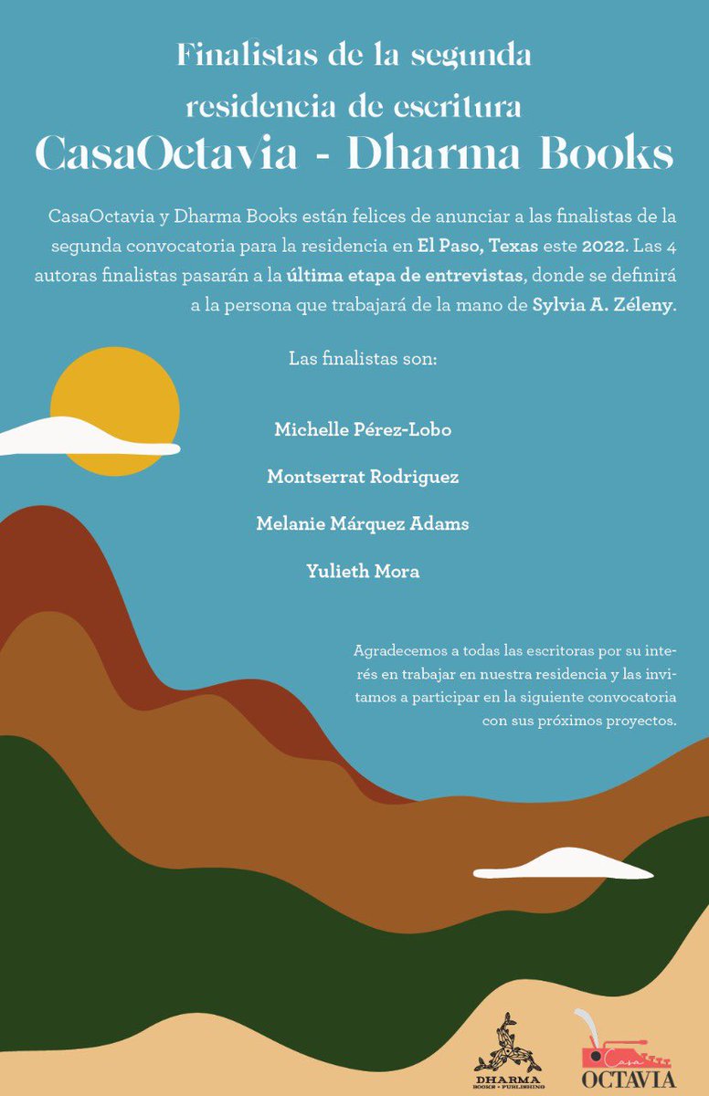 CasaOctavia's tweet photo. Aquí las cuatro autoras, una de ellas tendrá su lugar en la Residencia de @CasaOctavia y @Dharma_Books este año: https://t.co/ShMEnUzCpK