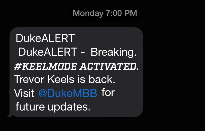 DukeMBB's tweet photo. #KeelMode ACTIVATED 🚨 https://t.co/lScAxxkraT