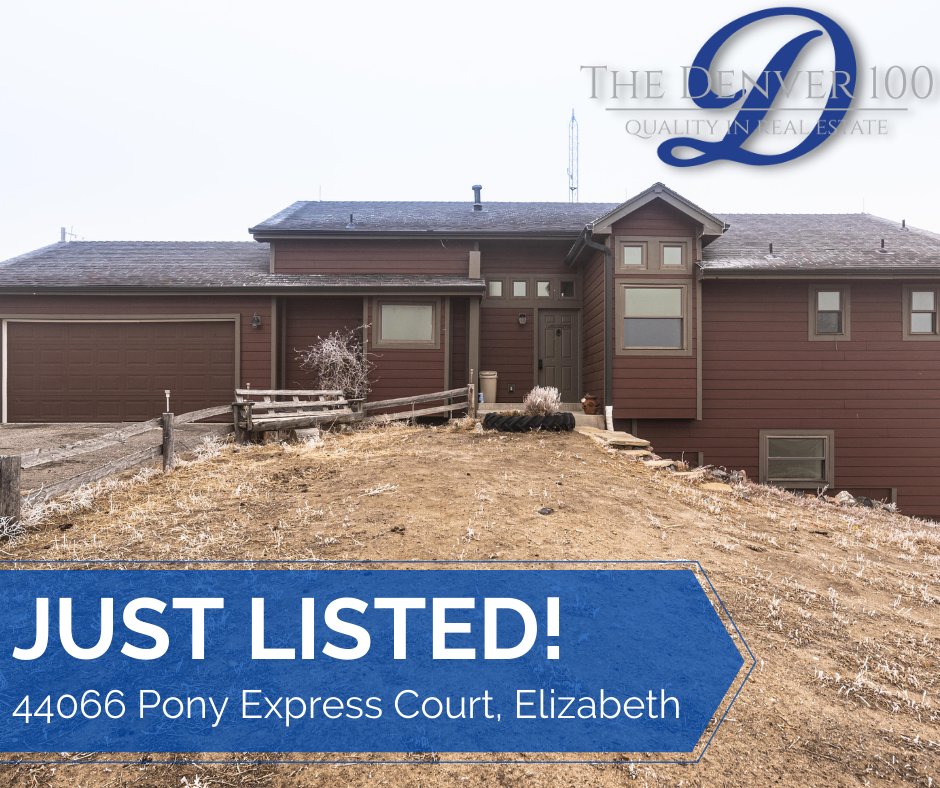 This beautiful property is #JustListed and already getting a ton of attention from potential buyers!

44066 Pony Express Court, Elizabeth, CO 80107

*Offered at $675,000
*2,410 finished square feet+ 532 in basement 
*Two car garage + 30 amp RV parking
*2 stall barn
*4 acre lot