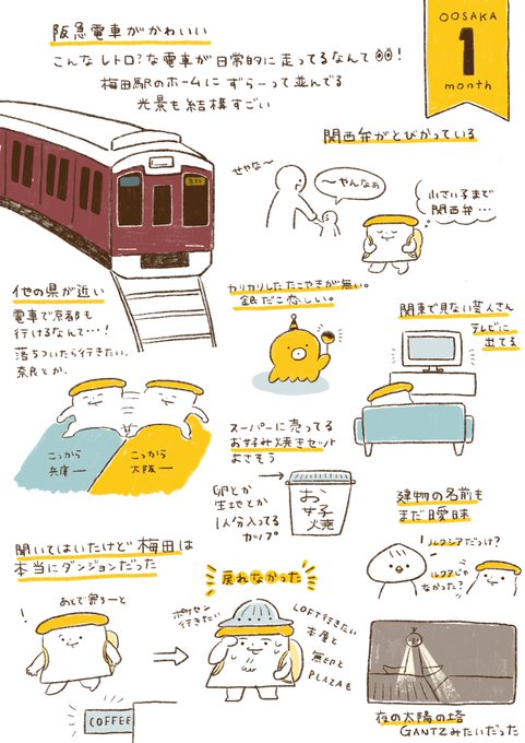 大阪に住み始めて1ヶ月経ちました🐯

#イラスト #絵日記 