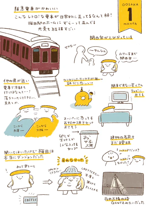 大阪に住み始めて1ヶ月経ちました🐯

#イラスト #絵日記 