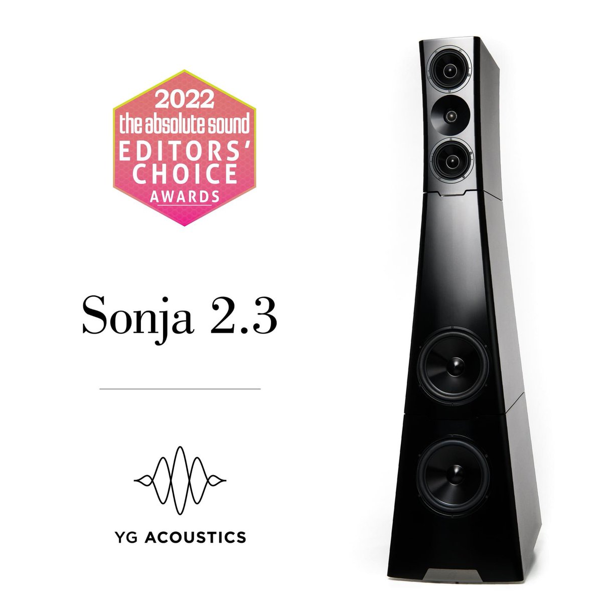 Absolute_Hi_End's tweet photo. YG Acoustics Sonja 2.3 received “Editor’s Choice” Award 2022 from The Absolute Sound Magazine 
@AVguide_TAS https://t.co/x4EELwMCsw