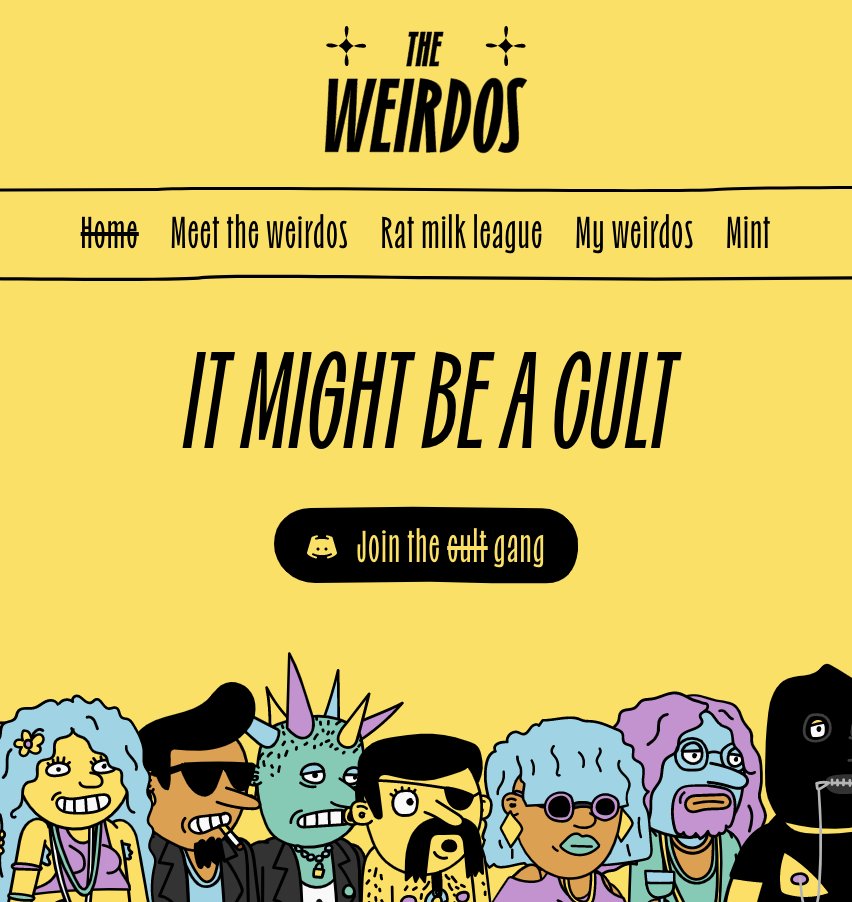 The Year is 2222. Free thinking &amp; individuality are outlawed. The Weirdos, a group of misfits who refused to "fit in", have escaped and set up Rodentia Farms to build an army of clones to defeat The State.

What side will you choose?

Discord.gg/theweirdos
#LGFW #TheWEIRDOS