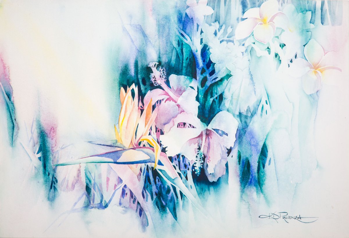 ProvenzaArt's tweet photo. Flowers of Hawaii 🌺  
#art #watercolor #watercolorart #watercolorpainting #nft #nfts #nftart #WomeninNFTs #birdofparadise #plumaria #hibiscus #flowers https://t.co/xN9j6AyeaS