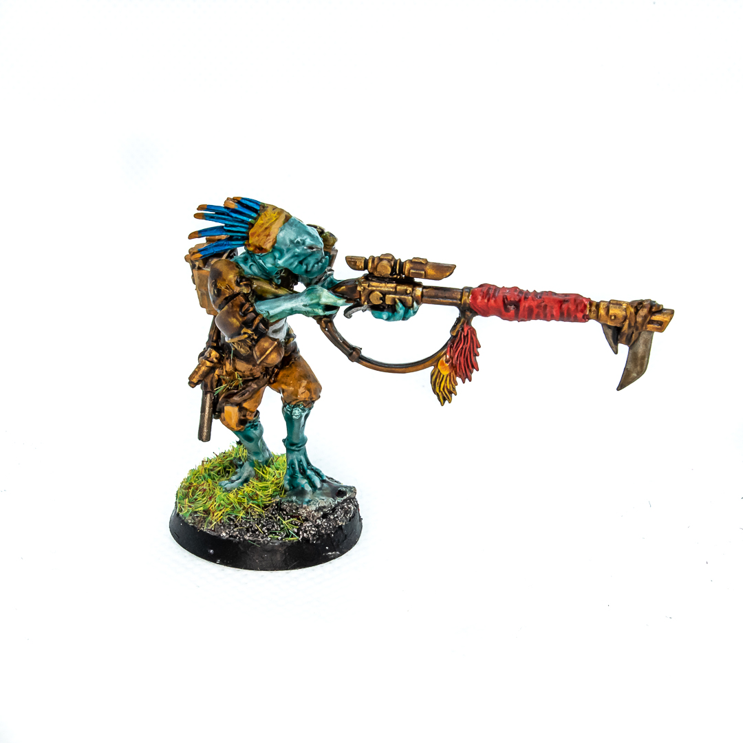 Starlit_Misfit's tweet photo. Finished Kroot Shaper with Ka'chak'taar relic sniper rifle (or as close as I could get it to look). Inspired by average_joe_krootdude on Instagram.
#kroot #krootshaper #tauempire #warhammer #warhammer40k #40k #warhammercommunity #kitbash #kitbashingwarhammer40k https://t.co/foH6yawuzB