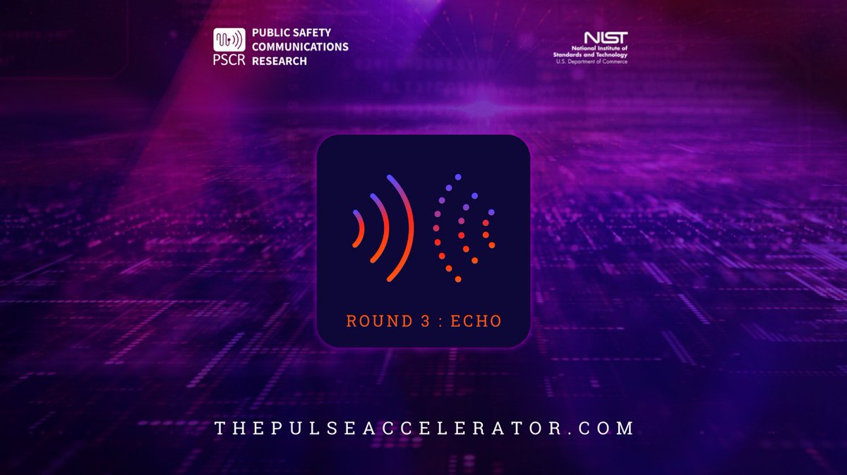 Get ready for the future of #communications #technology for #firstresponders. Round 3: ECHO of the #pulseaccelerator kicks off next month and we'll be introducing the cohort soon.  Learn more at thepulseaccelerator.com
#NIST #PSCR
<a href="/NIST/">National Institute of Standards and Technology</a> <a href="/NISTPublicSafeT/">NIST Public Safety Research</a> <a href="/TPS_Denver/">Tipping Point Solutions</a> @BoulderSBDC
