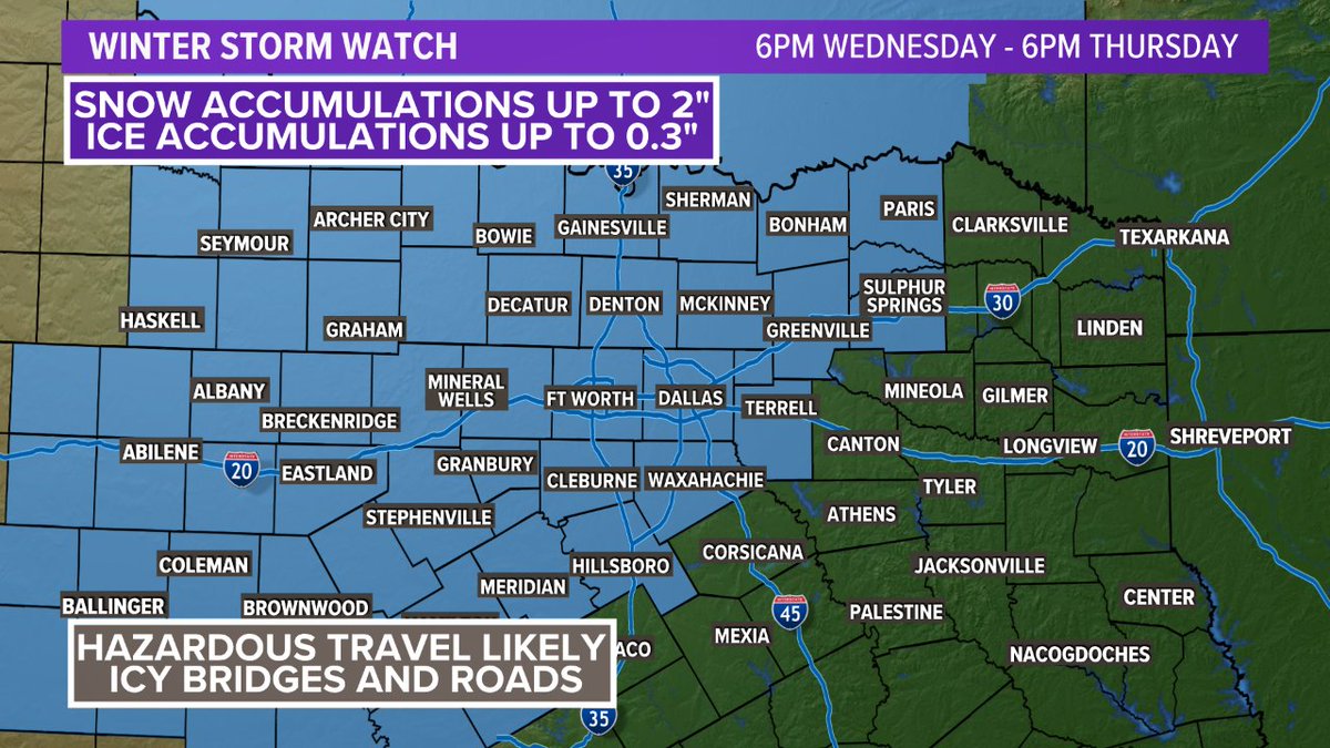 SHOULD I CANCEL SCHOOL? Thursday, yes! 

Thursday &amp; Friday? No final decision yet. I'll let you know. 

Winter weather looking to cause accumulations in North Texas by Thursday morning. Ice will make it difficult for driving. 
#wfaaweather