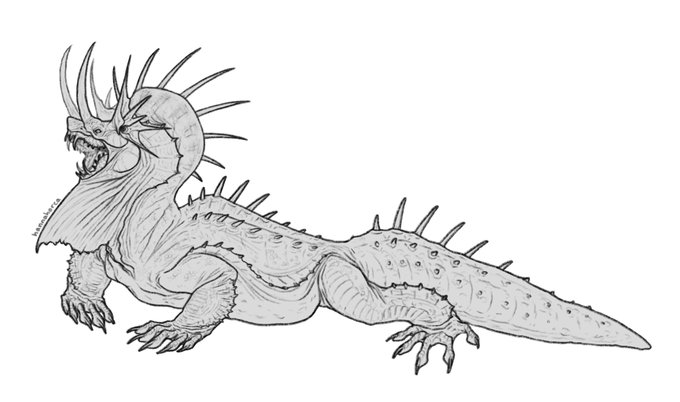 Small dragon that puffs itself up when threatened 