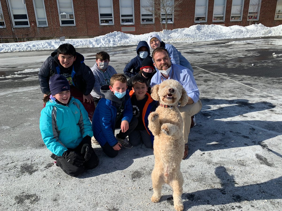 Jake decided to come help out on recess duty today to make sure the 5th-graders were following the Riverdale Standard of Behavior. He gave a GLOWING report. 

<a href="/DedhamSchools/">Dedham Public Schools</a> #Dedham