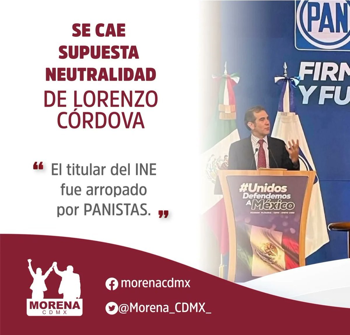 Morena_CDMX_'s tweet photo. Lorenzo Córdova participó en la reunión plenaria del Grupo Parlamentario del Partido Acción Nacional (PAN) en la Cámara de Diputados dejando claro de qué lado se encuentra. 

El arbitro electoral tiene sus propios intereses. #PRIAN #MX https://t.co/MgLXpG8bt7