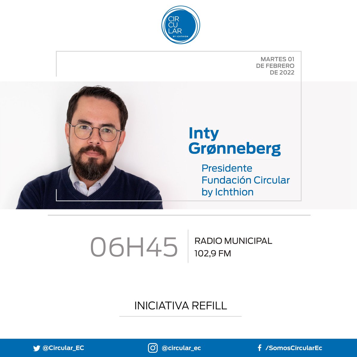 Refill_Ecuador's tweet photo. Mañana a las 06h45 @groninty, Presidente de @CircularEC estará en @RMunicipalFM donde les contará acerca de #Refill1000, una red de 1000 bebederos 🚰 que esperamos colocar en el país para reducir los plásticos de un solo uso.

¡No se lo pierdan por la 📻 102,9 FM! https://t.co/OyPFwoTlFT