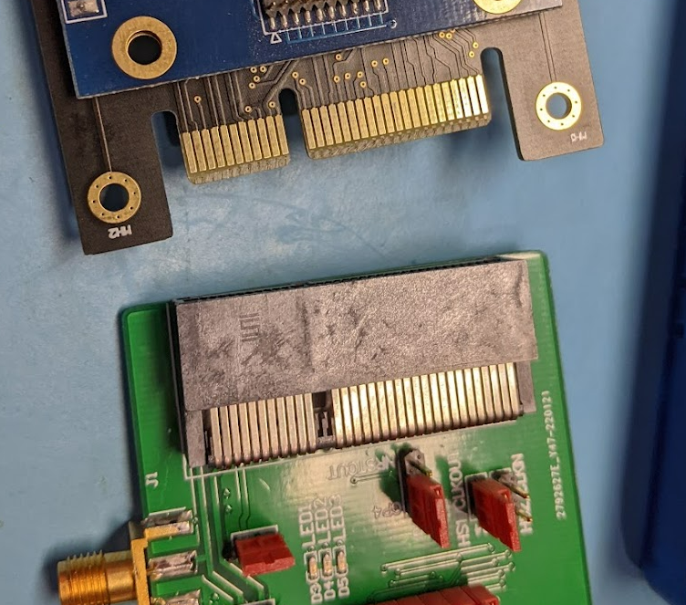 colinoflynn's tweet photo. As part of ChipWhisperer-Husky we updated the target board interface - the new target boards use an edge connector that simplifies usage with much larger boards, as well as adding new pins (Arm Trace support) and voltages. As well as an adapter to "old style" targets shown here. https://t.co/JJ554ovDND