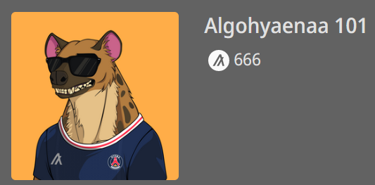 Algohyaenaa's tweet photo. And 1 more sold! 😬🙏

Thank you!!
#Algorand #algofam #AlgoNFT https://t.co/QWDtO8TYXF
