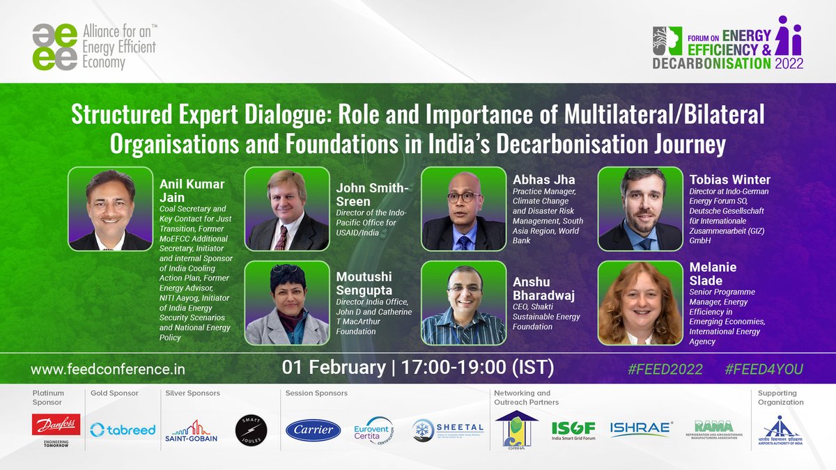 AEEE_India's tweet photo. #FEED4YOU

We are proud to host a Structured Expert Dialogue on the Role and Importance of Multilateral/Bilateral Organisations and Foundations in India’s Decarbonisation Journey, at #FEED2022.

#FEED2022 https://t.co/2XX1PFtoIt