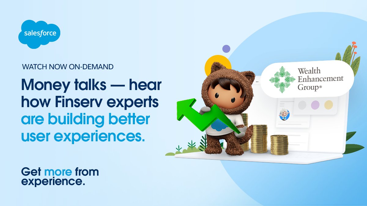 In the financial services industry, customers expect you to be able to build connected digital experiences. 

Hear experts from <a href="/WealthEnhance/">Wealth Enhancement</a> talk about how they made it happen. 

Check out the webinar to learn more 👉🏿 sfdc.co/bMUY4K