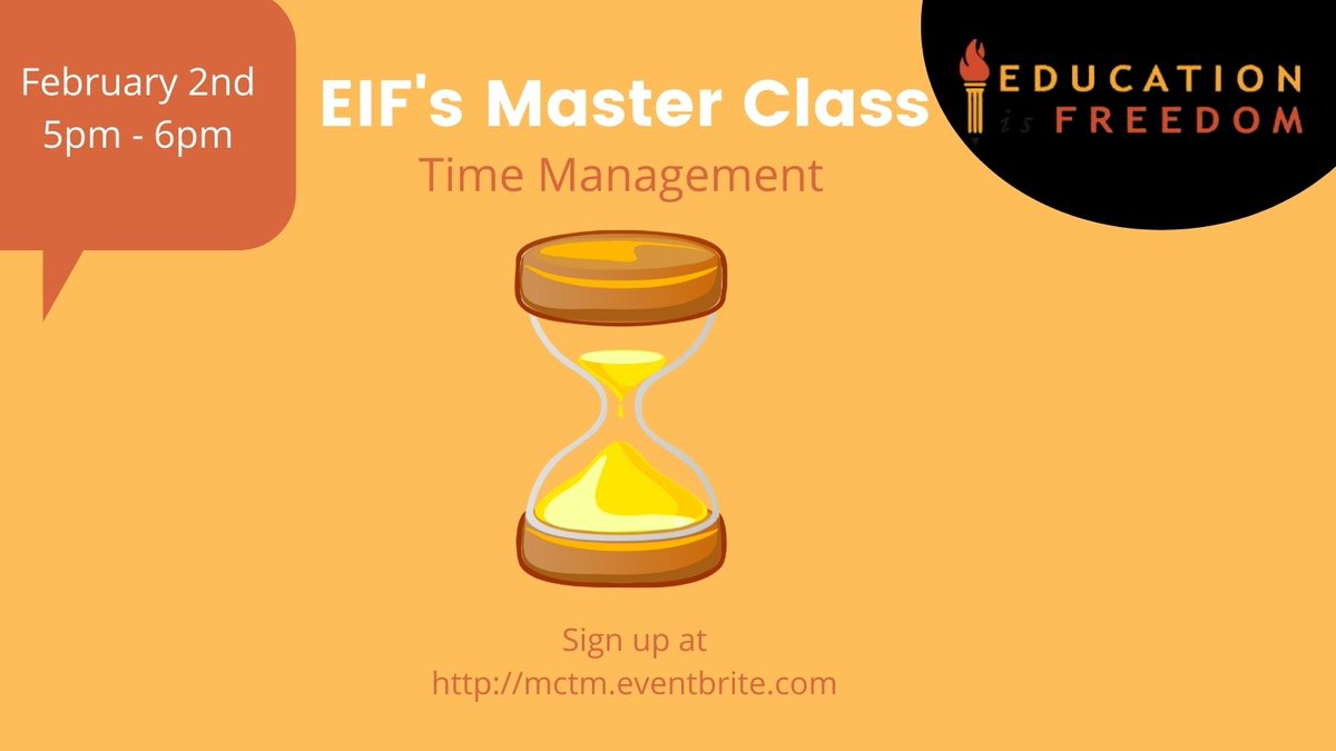 EIFSunset's tweet photo. Need more time in a day?
Chat with EIF, February 2nd from 5pm - 6pm, “Time Management” Sign up at
https://t.co/k9U3oVuk88 https://t.co/uscOPTqGfn