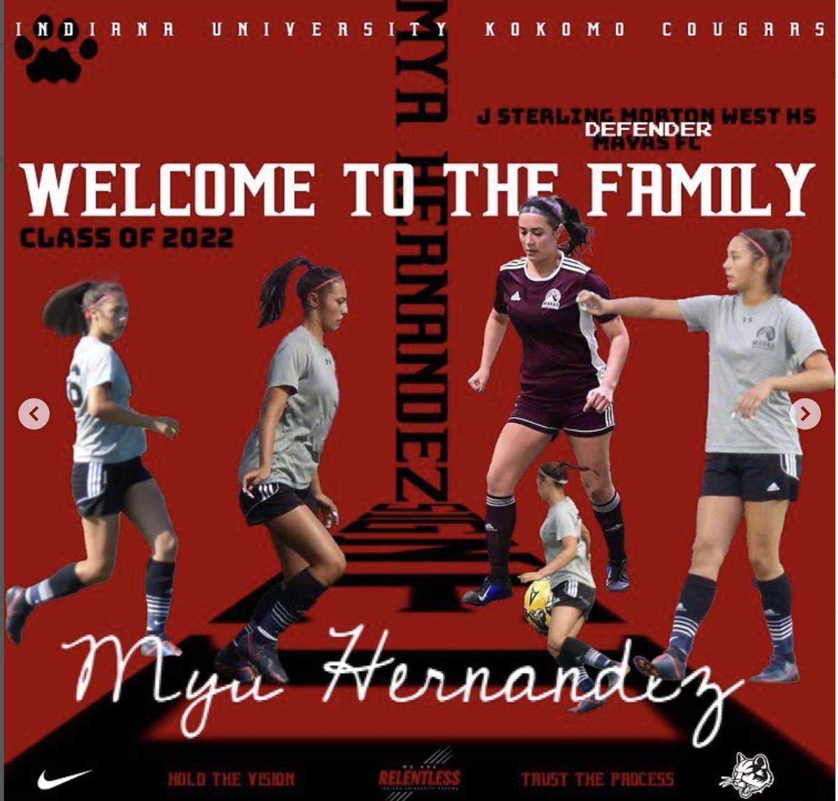 Today our club is very happy to announce that another one of our players has just Committed to play and continue her studies at the University of Indiana at Kokomo. Congratulations go out Mya and the Hernandez family, we wish Mya nothing but success at IUK. #GoCougars <a href="/IUKSoccer/">IU Kokomo Soccer</a>